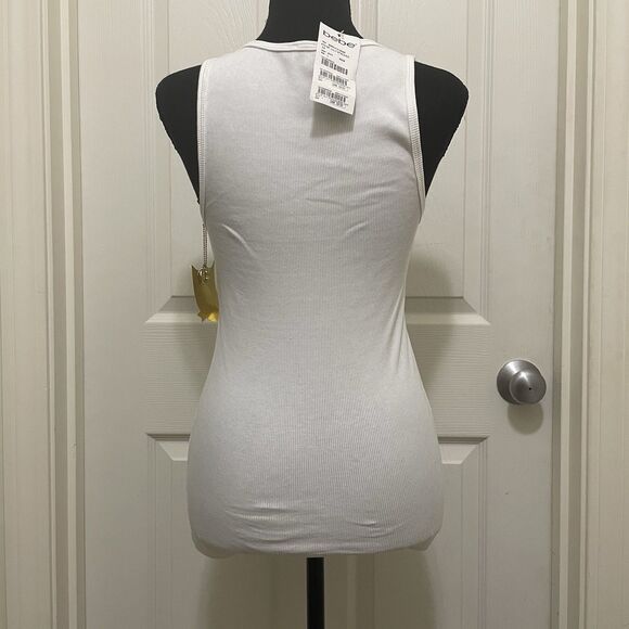 Vintage Bebe Tank Top Red White Blue 4th July Stacked Logo Bling USA Large NWT - Picture 3 of 10